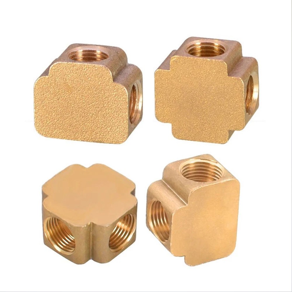 1/8″ 1/4″ 3/8″ BSP Female Brass Tee 3 Ways / Cross 4 Ways Pipe Fitting Connector
