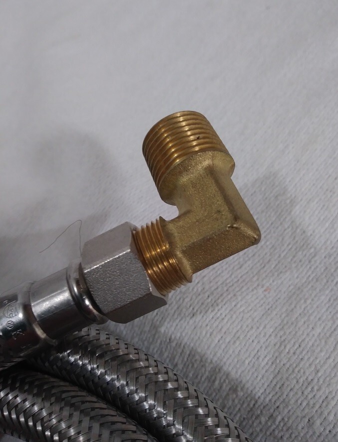 72″ SS Dishwasher Water Supply Line Connector 3/8″ Comp X 3/8″ (#546983)