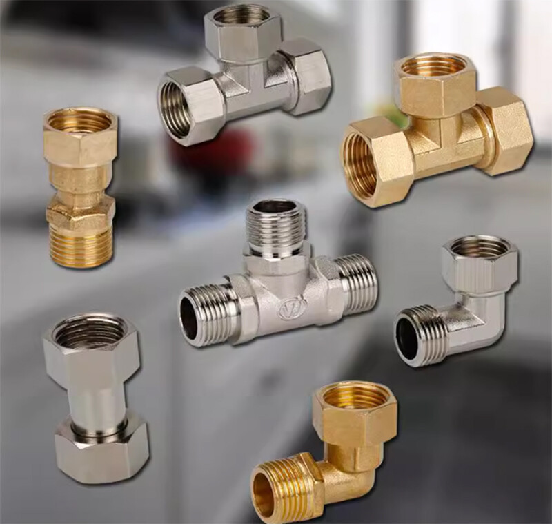Brass BSPT 1/2″ Female/Male Thread Elbow 3-Way Pipe Fittings Coupling Connector