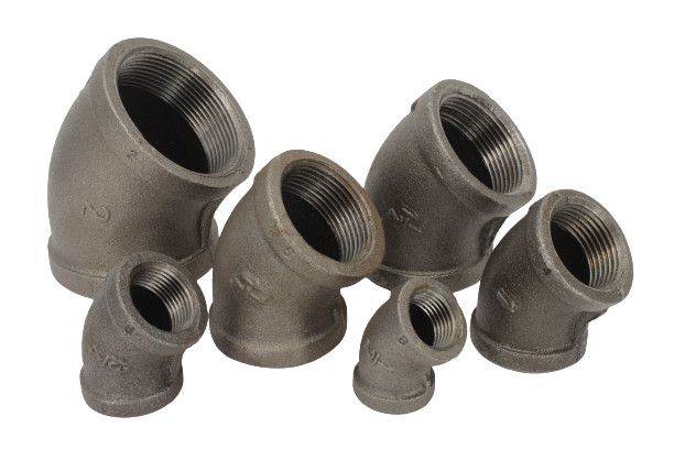 2x) Various Size & Origin of 45 Degree Elbow Female NPT Thrd Mall Iron Class 150