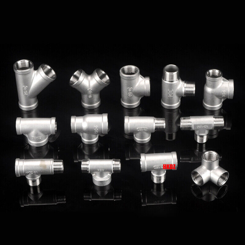 304 Stainless Steel Pipe Fittings BSP 1/4″~2″ Female/Male Thread 3-Way Connector