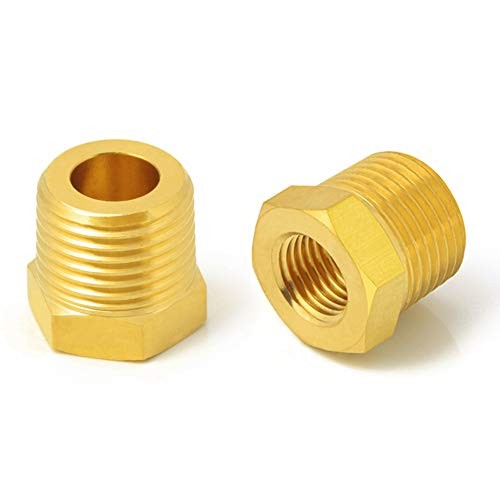 Brass Reducer Hex Bushing, 1″ Male NPT to 1/4″ Female NPT, 1″ x 1/4″(2PCS)