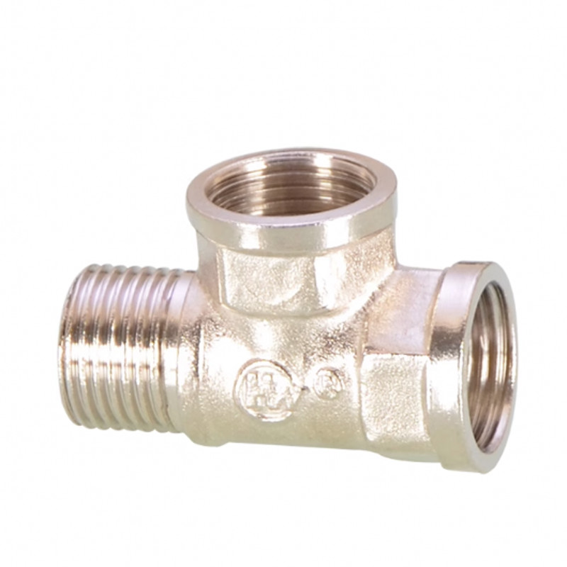 1/2 Brass Plating Inner Outer Thread Tee Joint Union Elbow Water Pipe Fittings