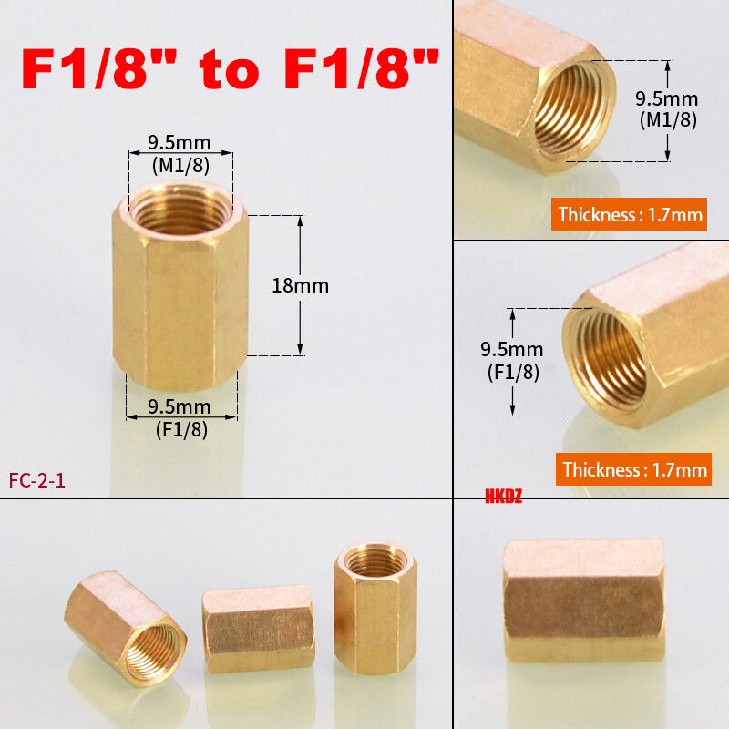 1/8″~1″BSP Female To Female Thread Connector Brass Reducing Pipe Fitting Adaptor