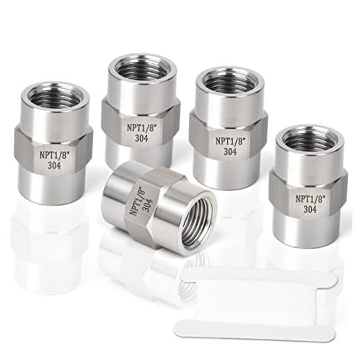 5PCS Forging of 304 Stainless Steel Pipe Fitting, Coupling, 5PCS 1/8″ Style 2