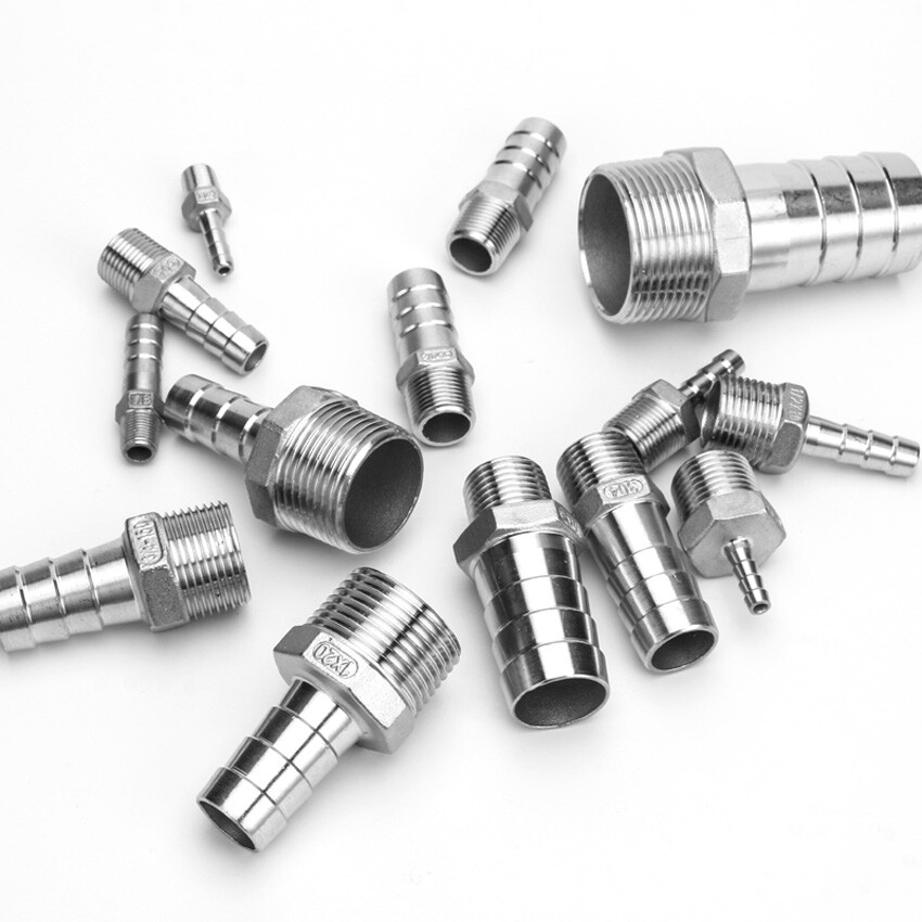 BSP 1/8″ to 2″ Male Thread Stainless Steel Fitting Barb Hose Tail End Connector