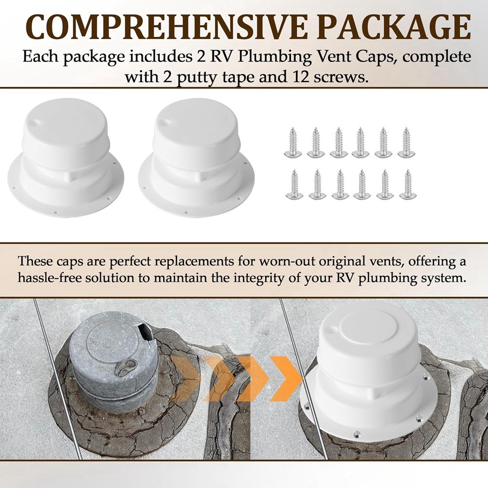 2Pack RV Roof Vent Cover Kits and Screws Vent for RV Trailer Roof Vent6788