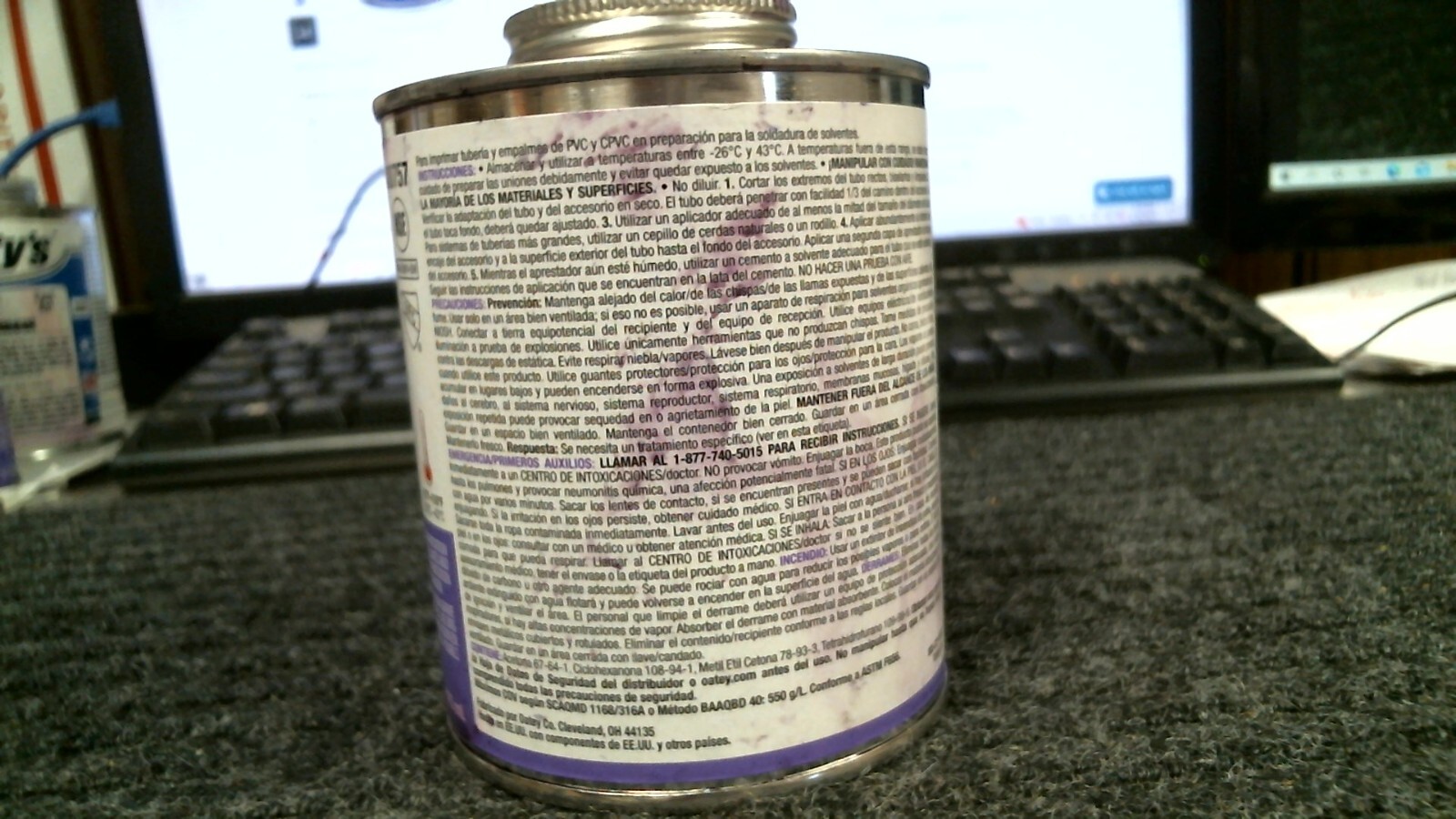NEW OATEY 30757 CAN 16OZ PVC CPVC PIPE FITTING PURPLE PRIMER 6825525 NEW