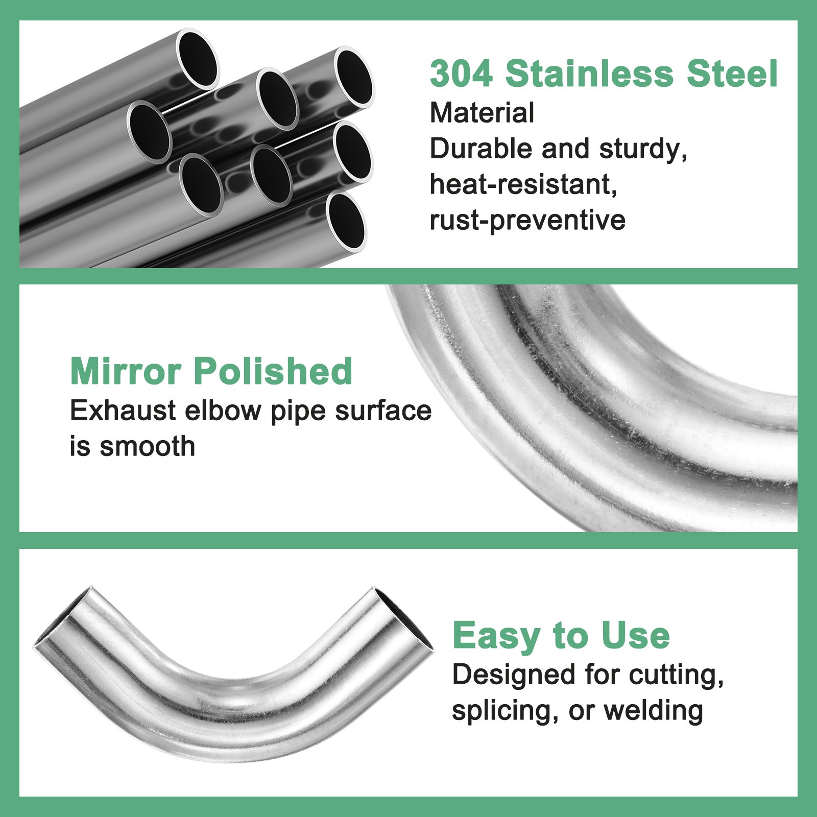 OD 1.3 Inch 90 Degree Mandrel Bend Elbow, Thicken 1.5 mm Height 100 mm