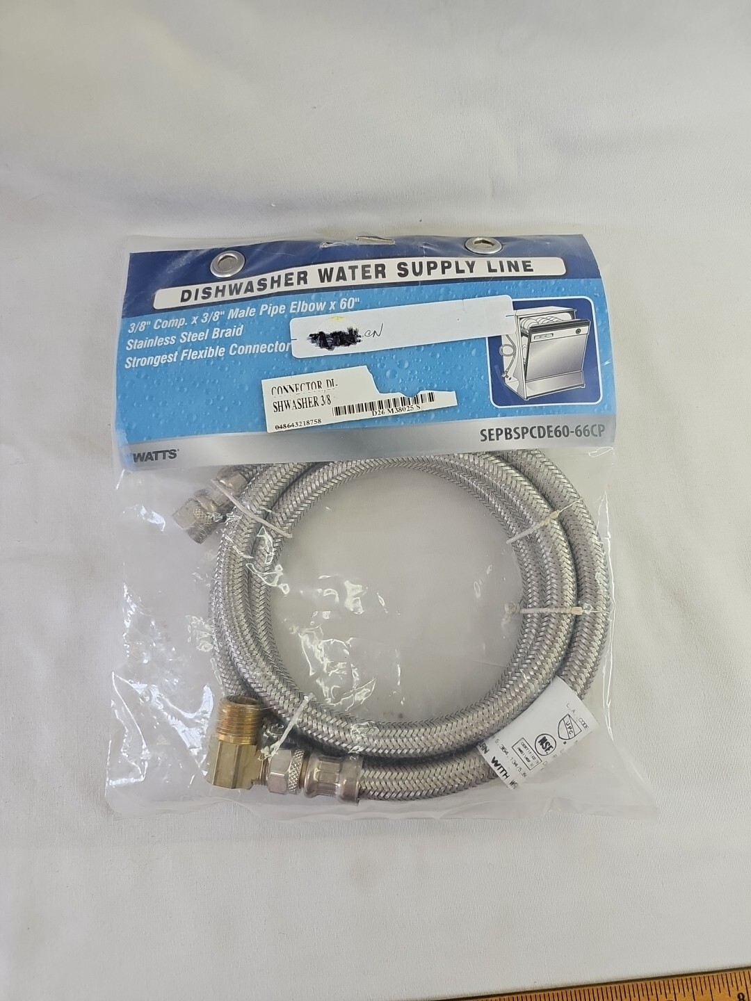 NEW 3/8″ Comp x 60″ 5-FT S.S Universal Dishwasher Water Supply Line Connector LF