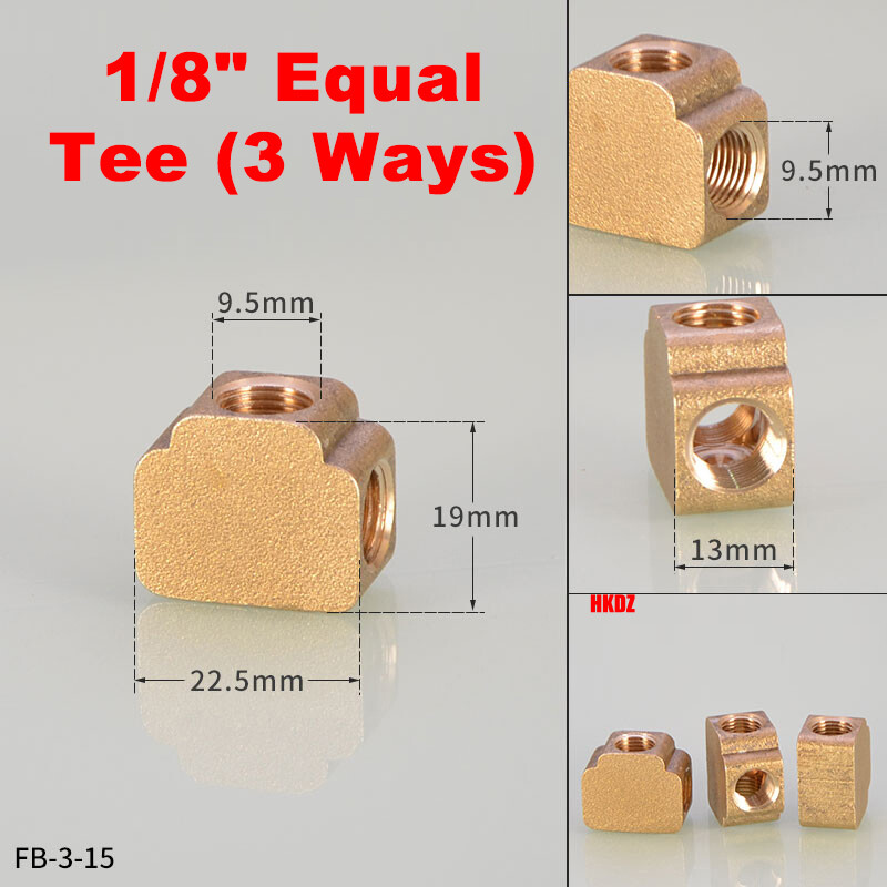 1/8″ 1/4″ 3/8″ BSP Female Brass Pipe Fitting Tee 3 Way/Cross 4 Way Gas Connector