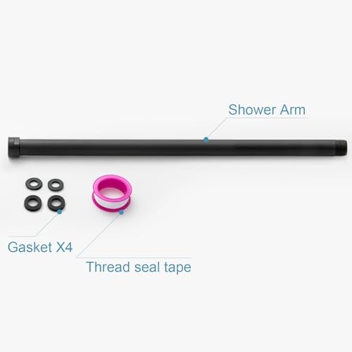 Shower Head Extension Arm Shower Arm Extension Shower Head Matte Black 16 in
