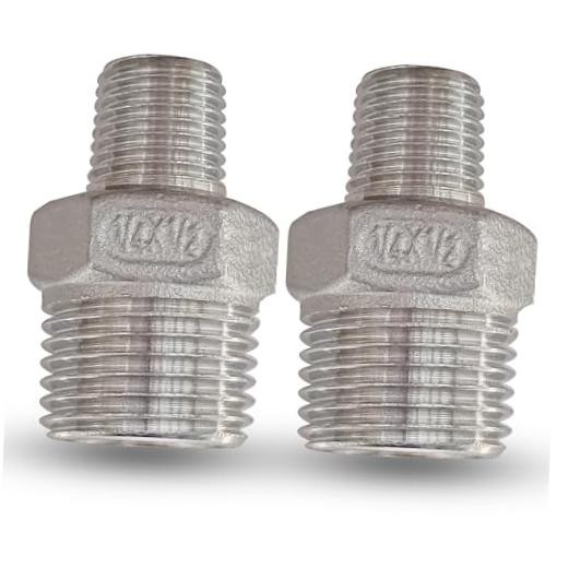 1/2” Male x 1/4″Male NPT Threaded Reducing Nipple Pipe Fitting 1/2”-1/4”