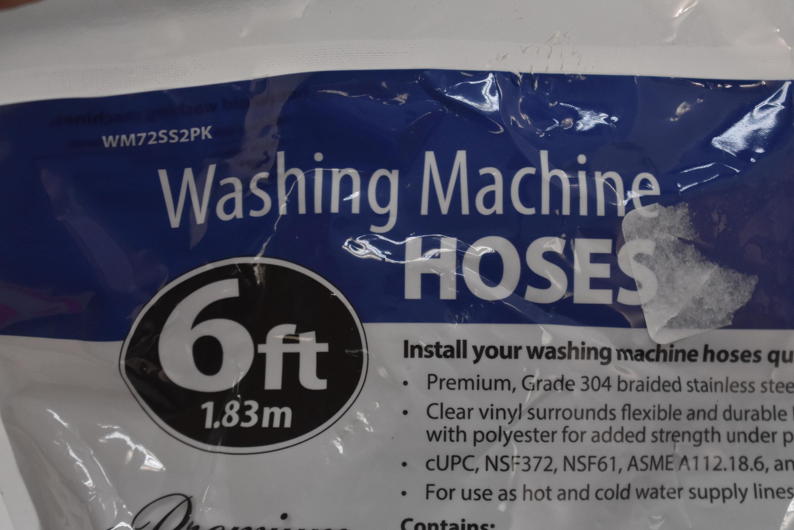 2 Pack Certified Appliance Accessories Washing Machine Hoses 6 Ft Stainless