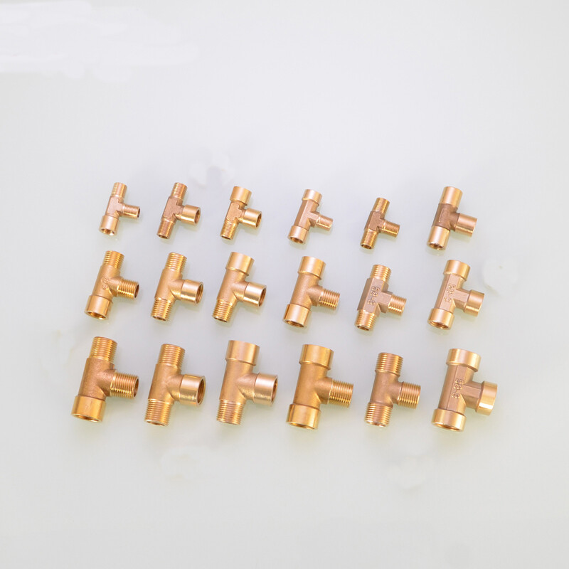 Various Sizes – Brass Thread Tee Pipe Fittings Water Air Fuel (1/8″ up to 2″)