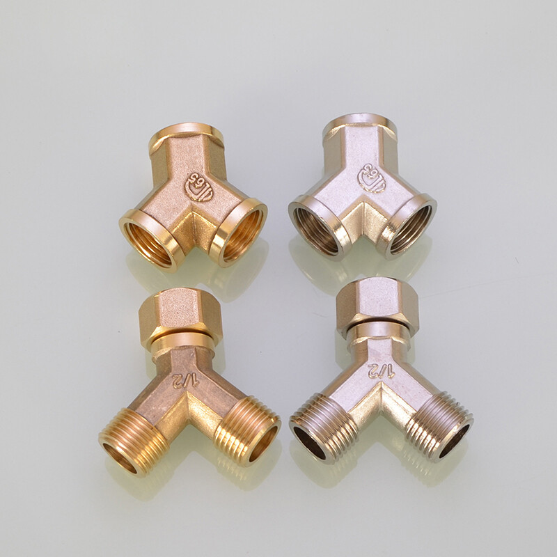 1/4″ 3/8″1/2″ BSP Brass Pipe Y Type Connector Female/Male Thread Coupler Adapter