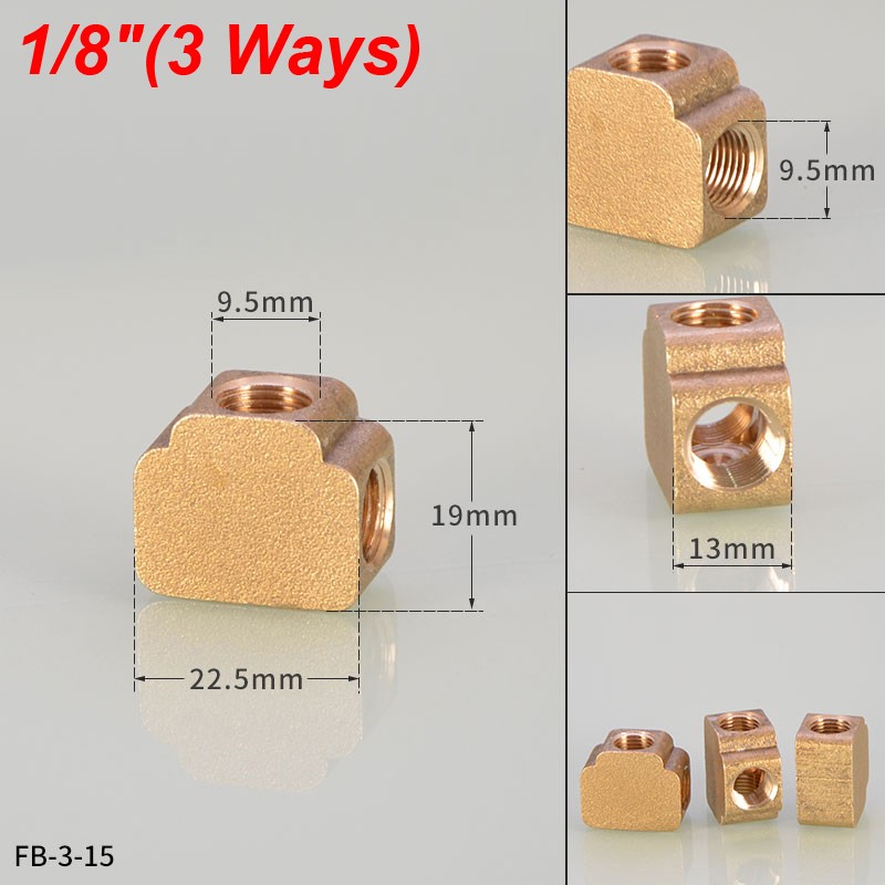 1/8″ 1/4″ 3/8″ BSP Female Brass Tee 3 Ways / Cross 4 Ways Pipe Fitting Connector