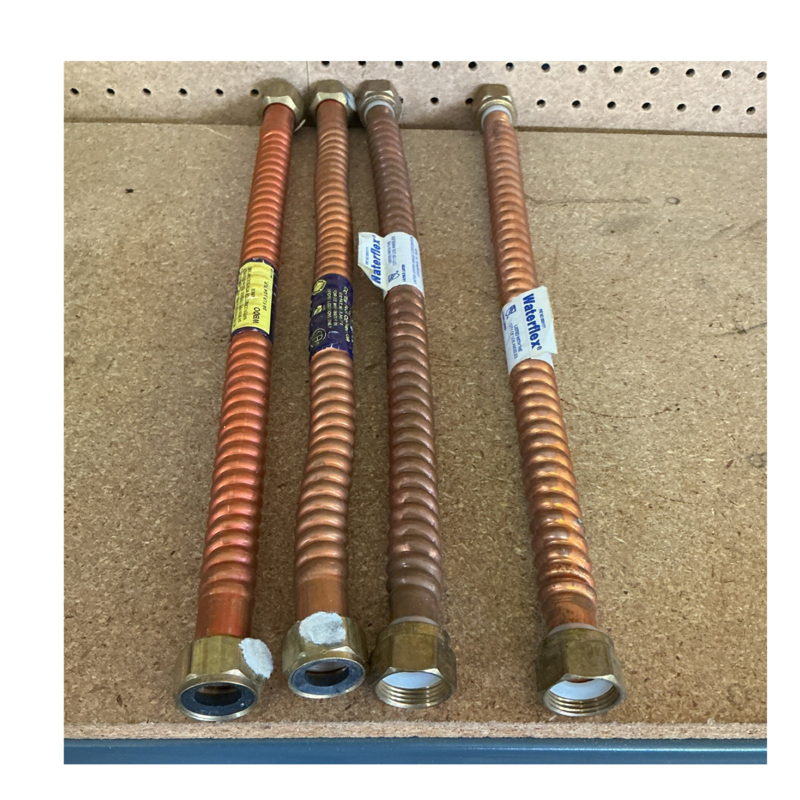 Waterflex Flexible Copper Plumbing Pipes Set 4 Brass Threaded Fittings Plumbing
