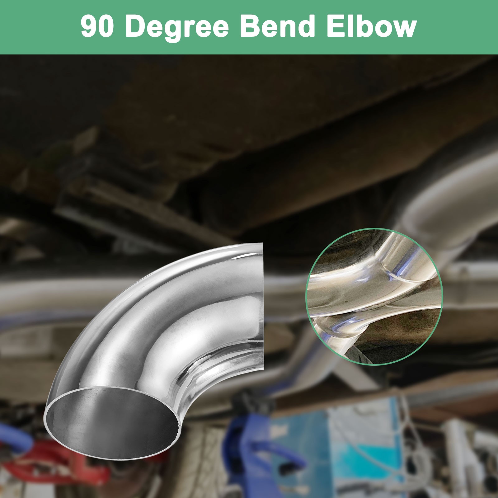 OD 3.5 Inch 90 Degree Mandrel Bend Elbow, Thicken 2 mm Height 140 mm
