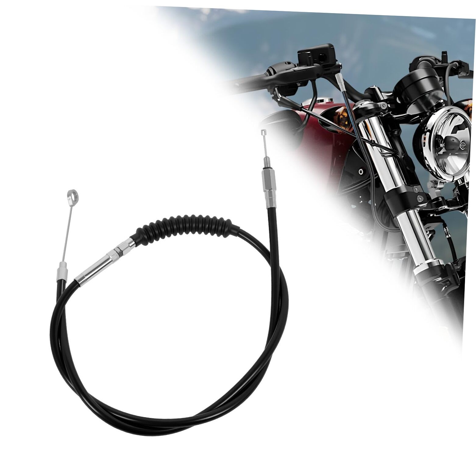 Clutch Cable for Harley Sportster, Stainless Steel Braided Black 59”/150cm