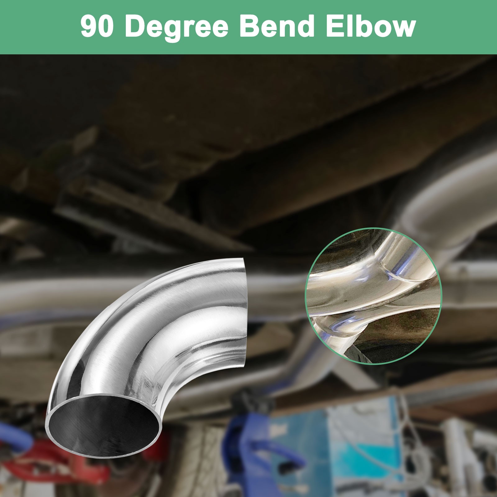 2-Pack OD 1.8 Inch 90 Degree Mandrel Bend Elbow, Thicken 1.5 mm Height 80 mm