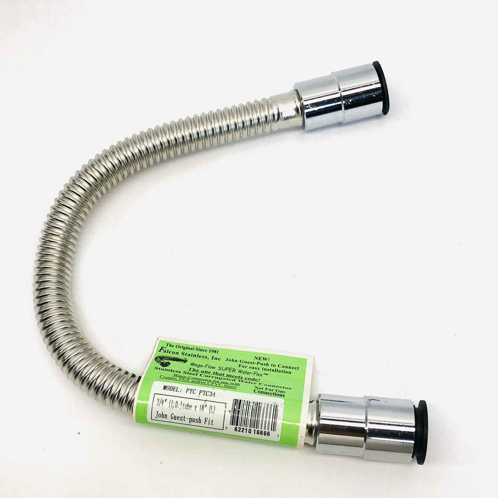 FALCON STAINLESS # PTC34 WATER CONNECTOR 3/4″. JOHN GUEST-PUSH FIT
