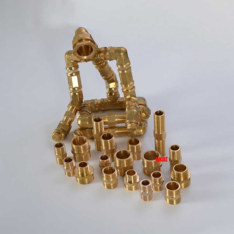 1/2″ 3/4″ 1″ BSP Brass Male Thread Nipple Hex Bushing Pipe Hose Fitting Adaptor