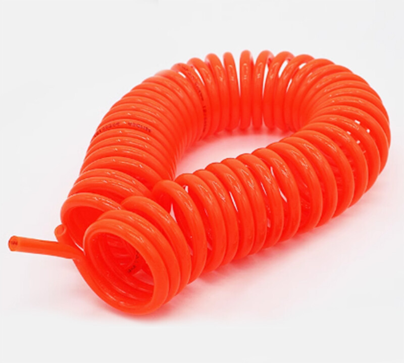 Flexible PU Recoil Coil Spring Hose Tube Orange For Compressor Air Tool