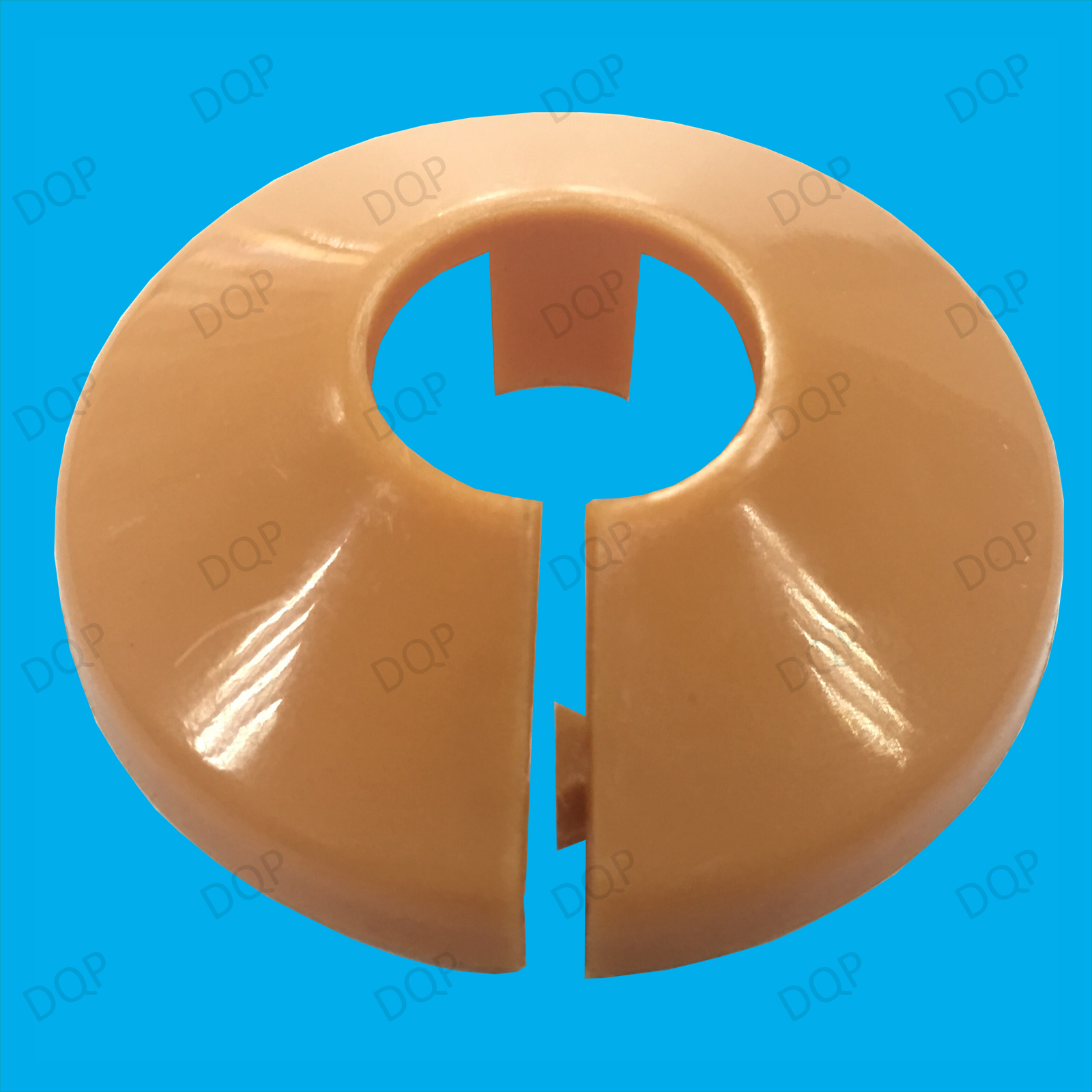 12x Brown Plastic Radiator Pipe Collars, For 15mm Pipes Easy Fit Flooring Covers