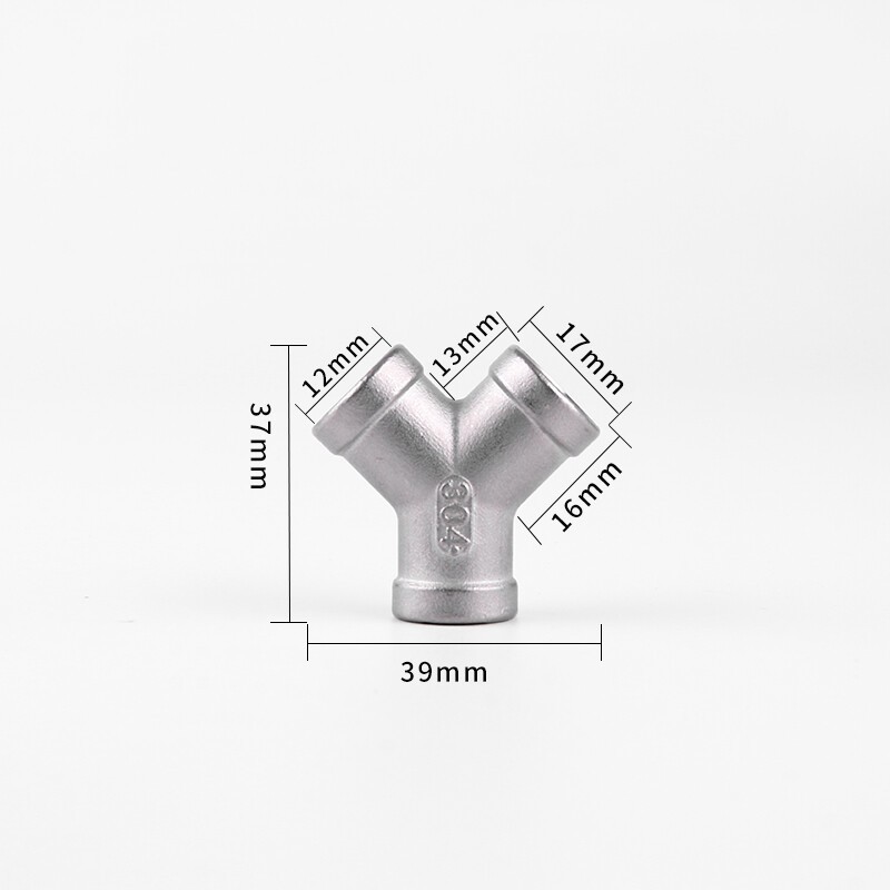 1/4″~2″ BSP Y Splitter Connector Female 3Way Fitting 304 Stainless Steel 1-10pcs