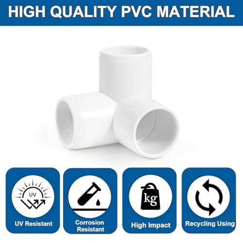 1 Inch 3 Way PVC Pipe Fitting,PVC Elbow Corner Side Outlet 1Inch 10 3-Way Elbow