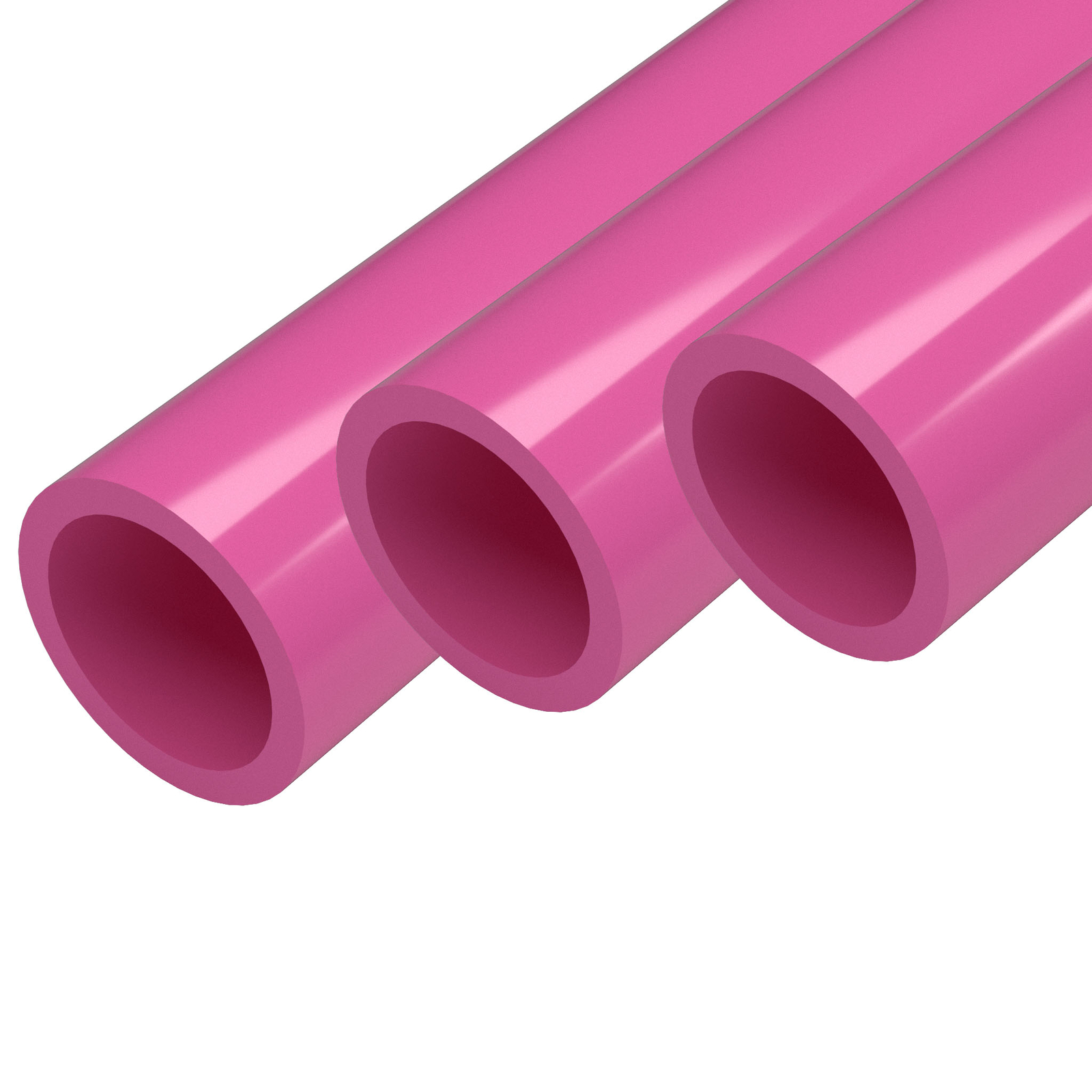 1″ Sch 40 Furniture Grade PVC Pipe, 40″L, Pink (3-PK), FORMUFIT – Made in USA