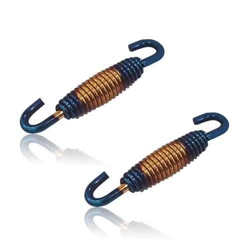 Motorcycle Exhaust Spring with Swivel Hooks, 40-60 mm Extended Range Gold Blue