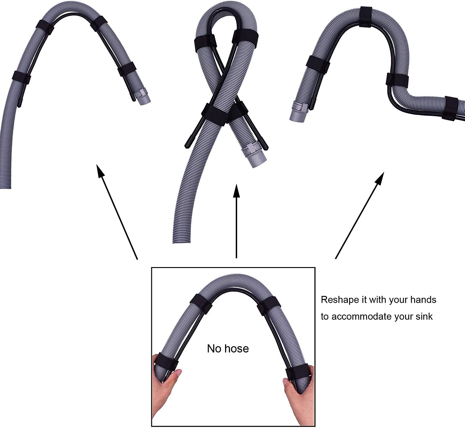 Universal Washing Machine Dishwasher Drain Hose Outlet Extension Pipe Clamp Clip