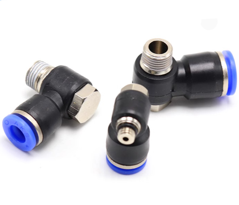 M5 1/8″ 1/4″ 3/8″ 1/2″ BSP Male to 4-12mm pneumatic Elbow fitting Push fit L Hex