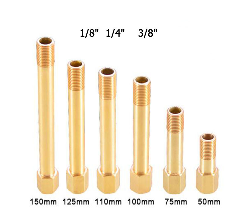 Male To Female Brass BSP Thread Extension Connectors Pipe Fitting 1/8″ 1/4″ 3/8″