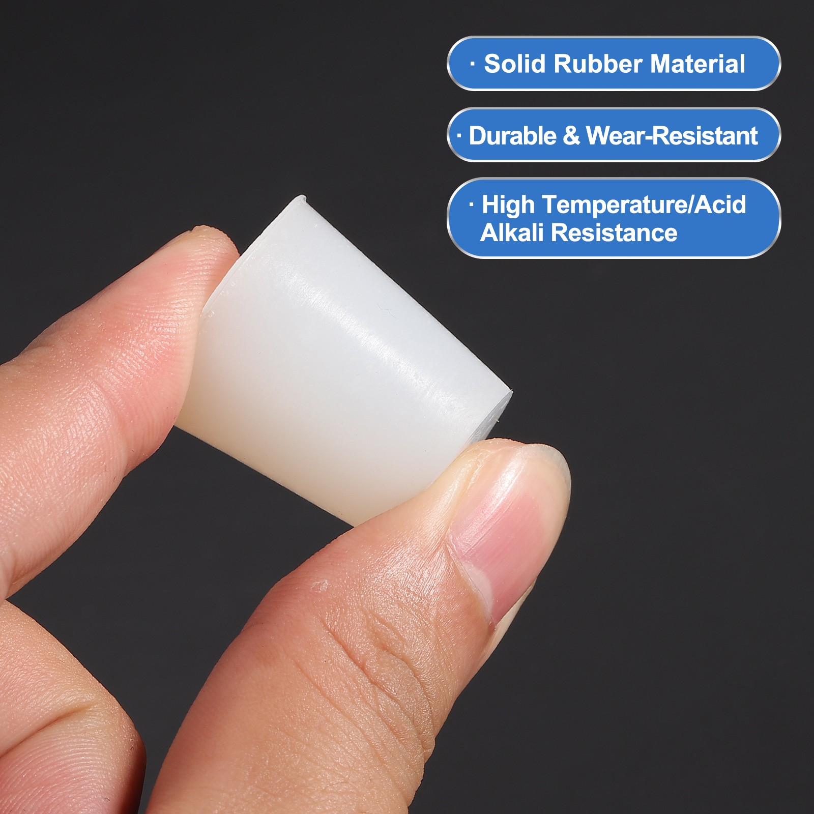 4 x Tapered Shaped Solid Silicon Stopper, 7/8″ Tube Rubber Stoppers
