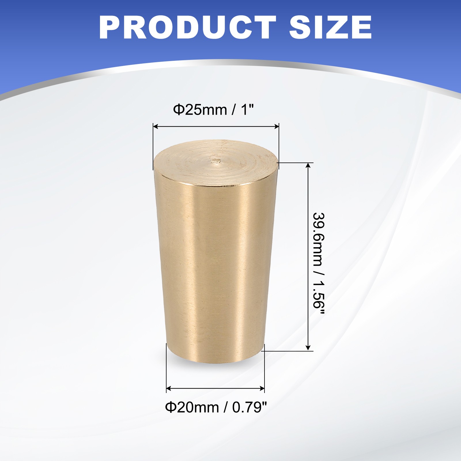 Tapered Shaped Solid Copper Stopper, 1″ Tube Copper Stoppers Lab Plugs, 1 Pcs