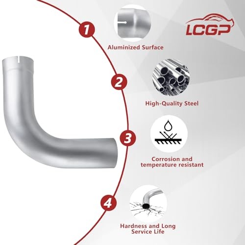 Exhaust 90 Degree Tube 5″ OD,Exhaust Elbow 90 Degree 5″ 90 Degree 5″ID/OD 18″