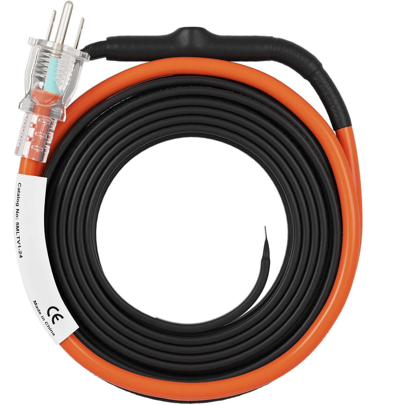 Pipe Heating Cable 24ft 5W/ ft Freeze Protection for PVC Metal Plastic Pipes