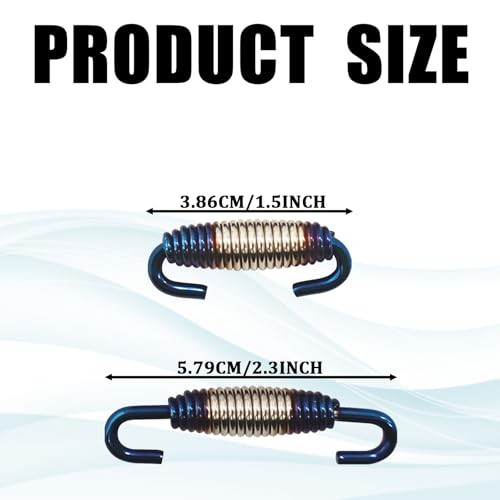 Motorcycle Exhaust Spring with Swivel Hooks, 40-60 mm Extended Silver Blue