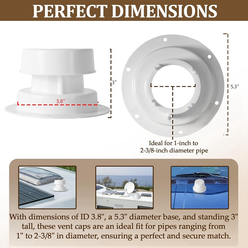2Pack RV Roof Vent Cover Kits and Screws Vent for RV Trailer Roof Vent6788