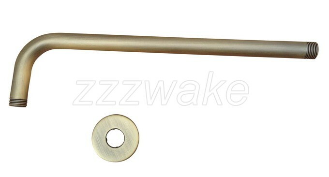 Antique Brass Wall Mounted Shower Head Pipe -12″ Long wall cover – Shower Arm