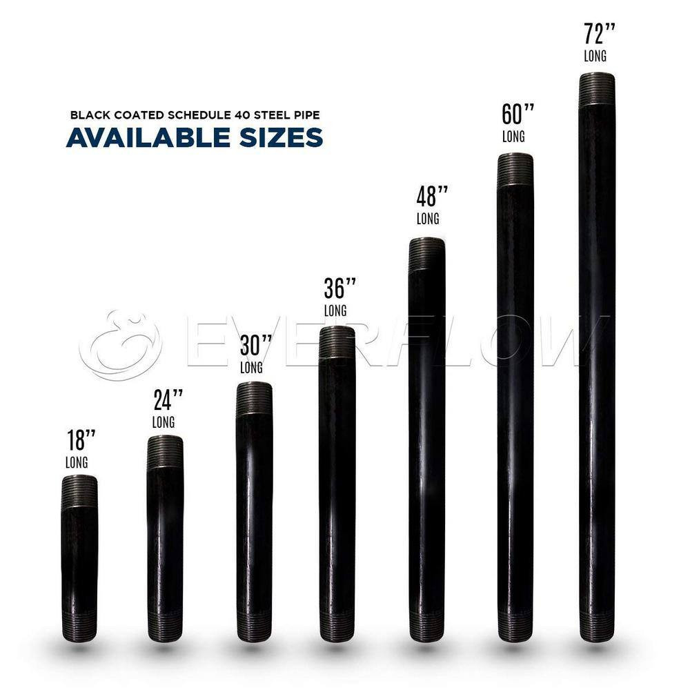 3/8 In. X 1.5 Ft. Black Steel Pipe