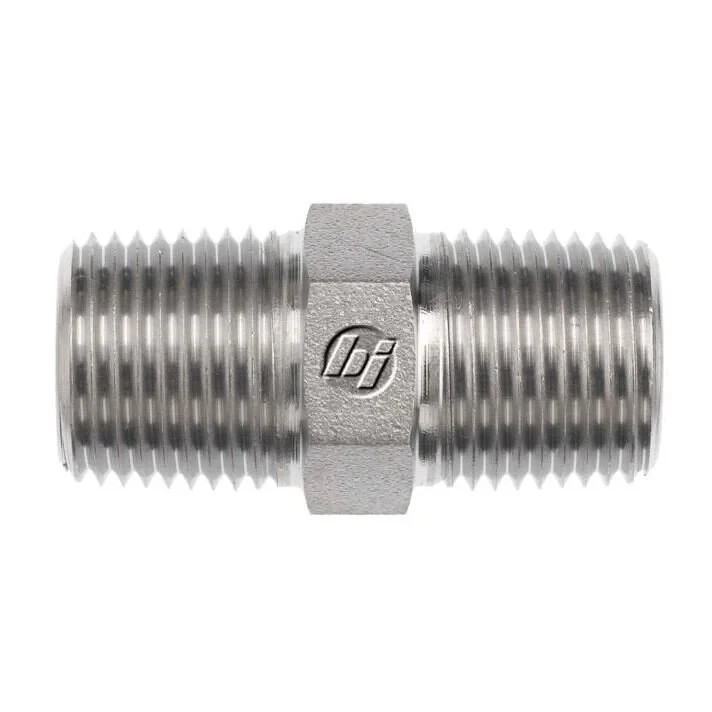4 Pack) Various Sizes of 5404-FG Hex Nipple Straight Male NPTF Connections Steel