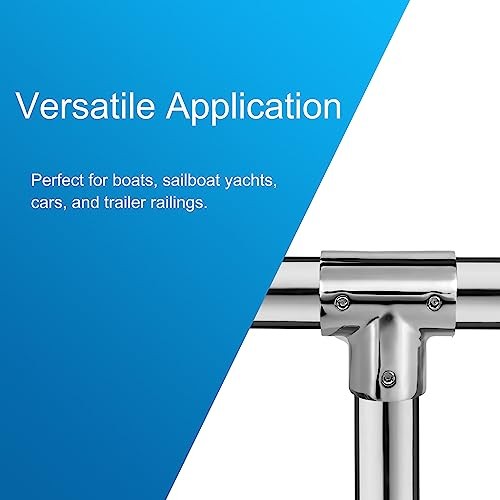 Heavy Duty Boat Handrail Fitting, 3-Way 90 Degree Tee Hardware, 316 1 inch