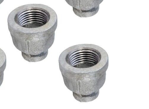 Lot of 2) Various Sizes of Galvanized Reducing Coupling Mall Iron FNPT Class 150
