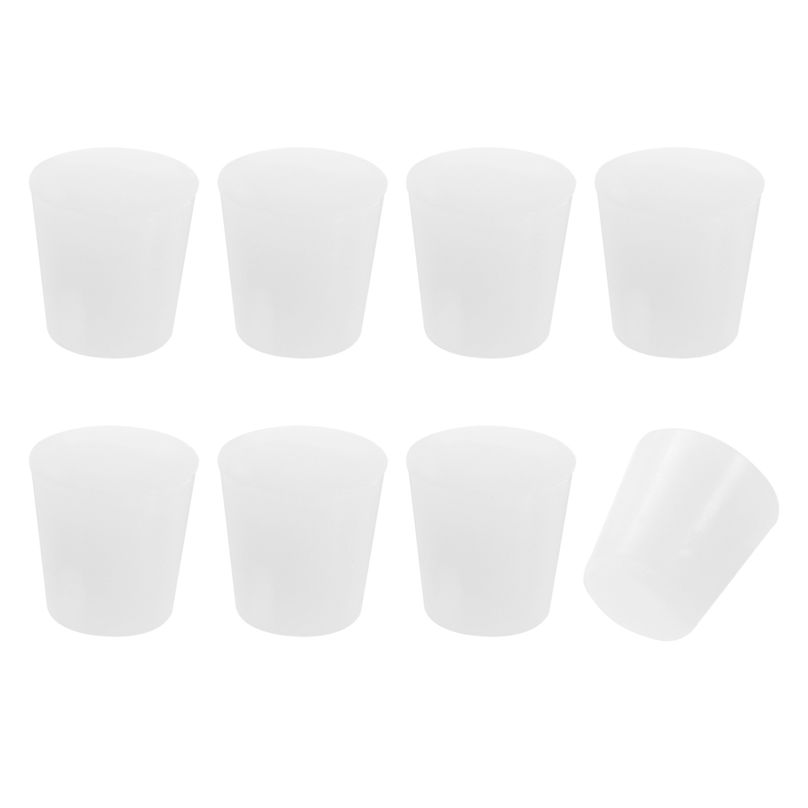 Tapered Shaped Solid Silicon Stopper, 1″ Tube Rubber Stoppers, 8 Pcs