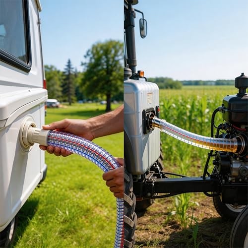 x 5/6″ OD, 10FT Length Steel Wire Hose PVC Vacuum Tubing with 2 5/8″ ID 10Ft