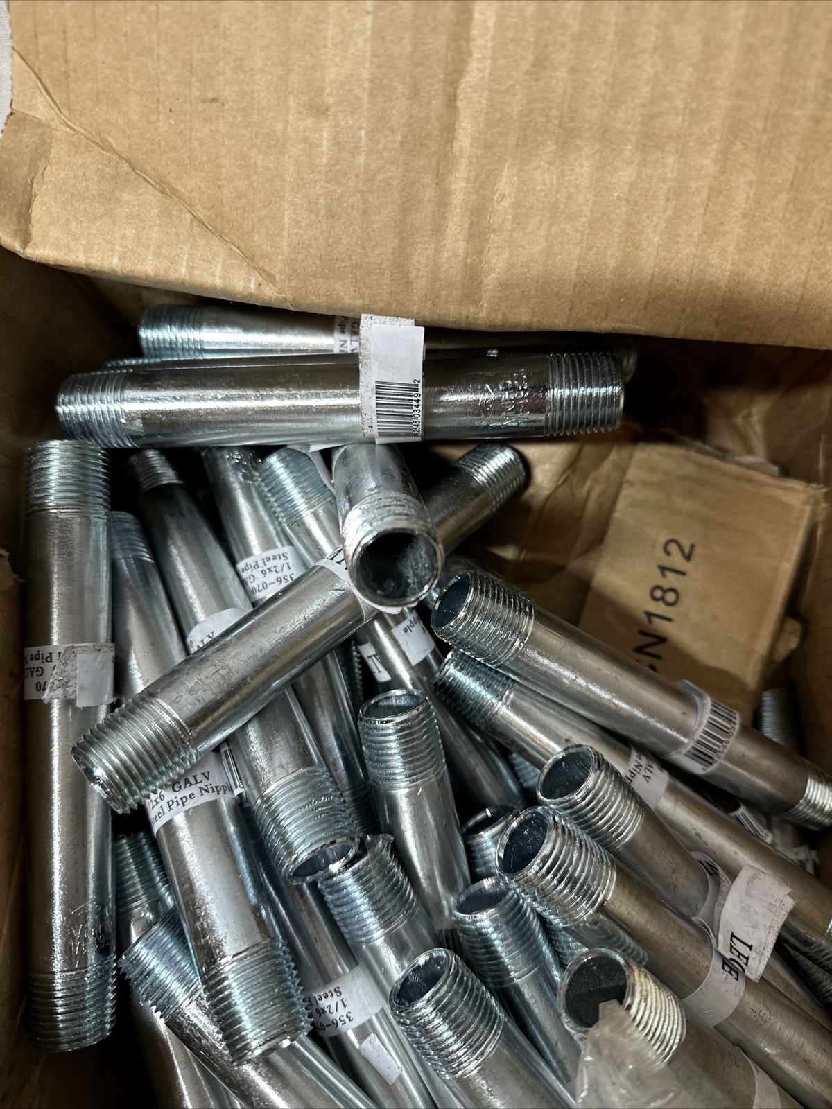 Qty:50 Legend Valve 356-070 Platinum Series Galv. Steel Pipe Nipples 1/2″ x 6″